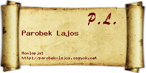 Parobek Lajos névjegykártya